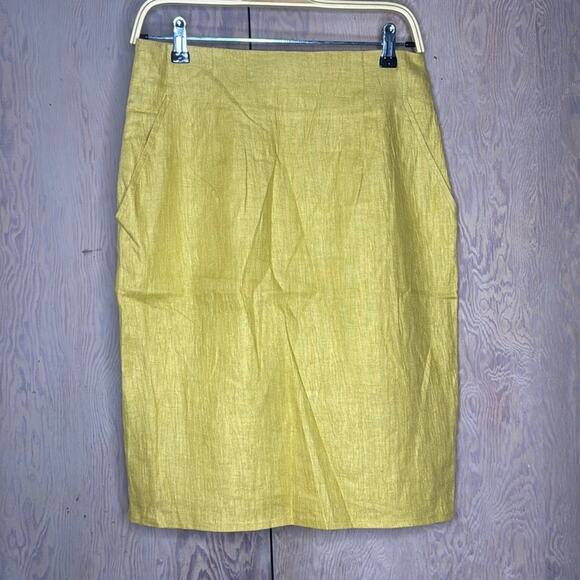 Vintage NWT Umberto Ginocchietti Women's Gold Pencil Skirt - Picture 1 of 6